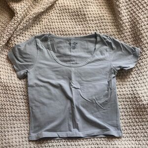 Brandy Melville cropped baby tee light blue